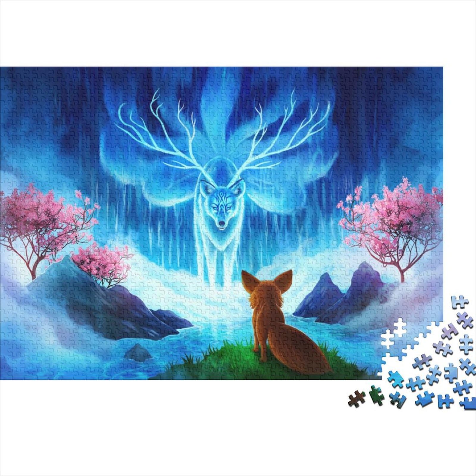 1000 Teile für Erwachsene, schwierige Puzzles, Tierfuchs, Holzpuzzles für Teenager, Geschenke, Spielspielzeug für Erwachsene, Familienpuzzles, Geschenk (Größe 75x50cm)