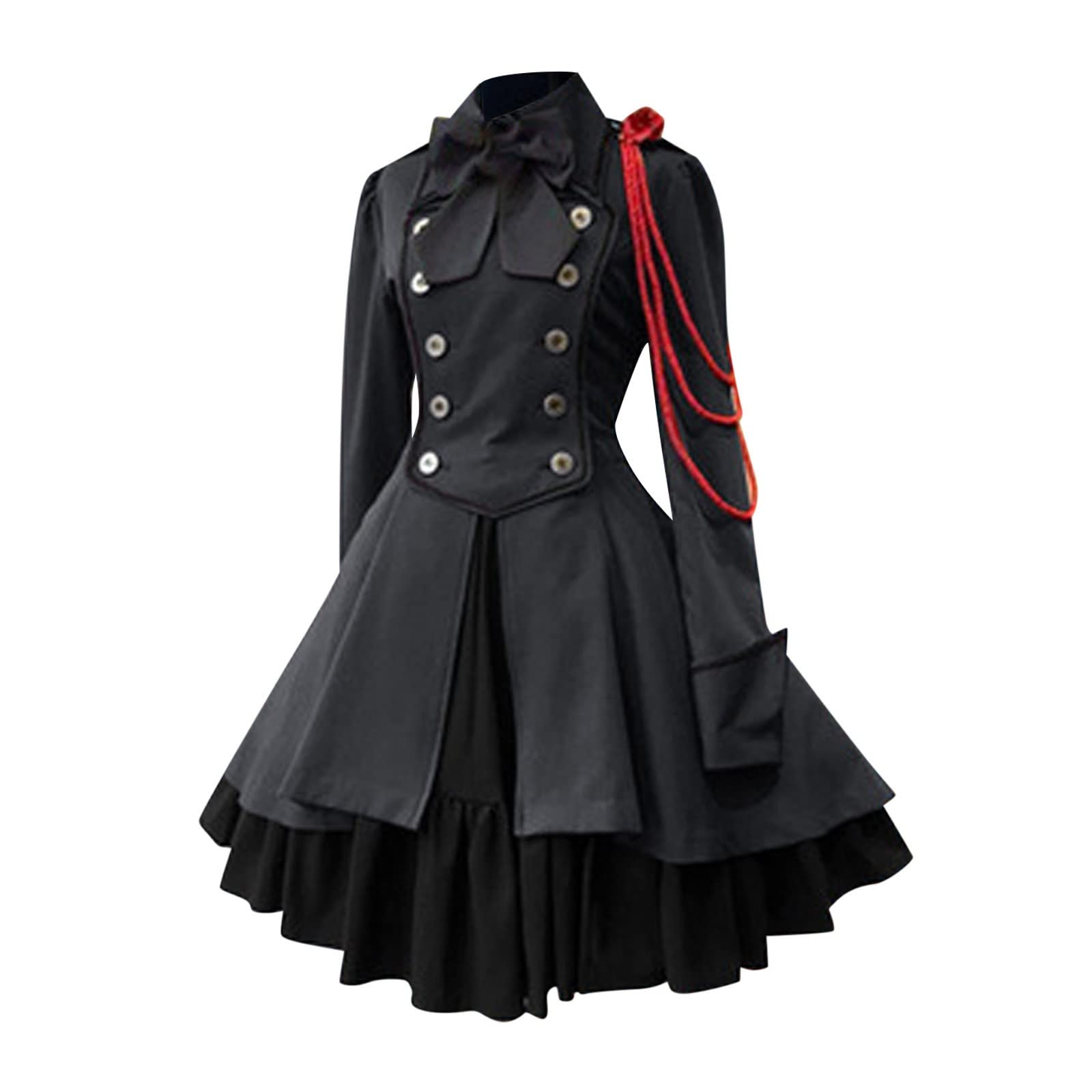 Renaissance Kleid Damen Mittelalter Viktorianischen Königin Kleider Renaissance Mittelalter Cosplay Uniform Halloween Kostüm für frauen Renaissance Gotisch Maxikleid Karneval Halloween Party Pr