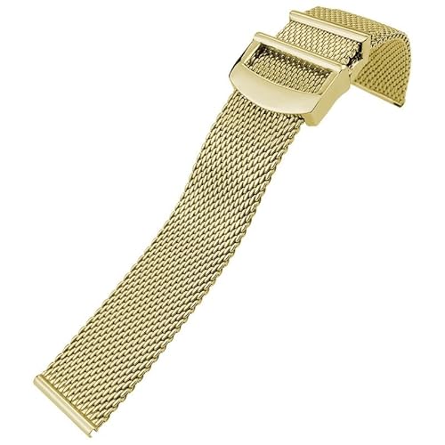 OPKDE Uhrenarmband aus gewebtem Edelstahl, 20 mm, 21 mm, 22 mm, passend für IWC Le Petit Prince Mark 18 Portofino, massives Uhrenarmband, 20 mm, Achat