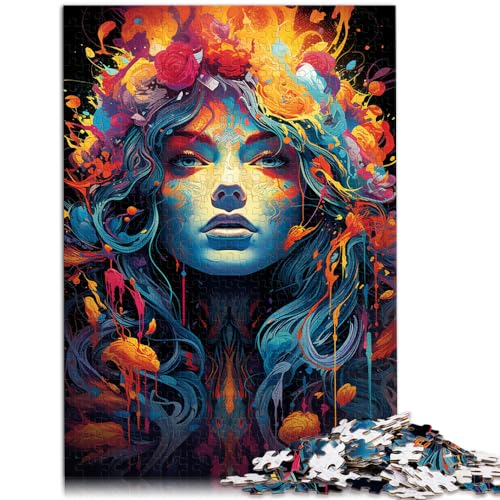 Puzzle Bunte psychedelische Hexe, 1000 Teile, Holzpuzzle, Familienspiel, Stressabbau, schwieriges Herausforderungspuzzle, 1000 Teile (50 x 75 cm)