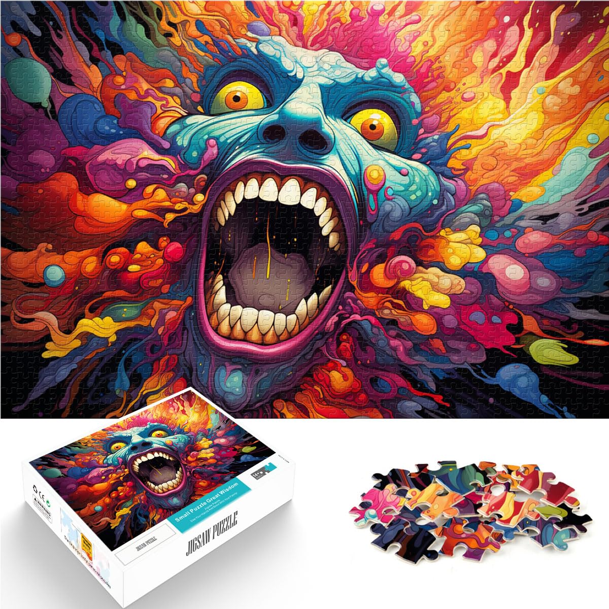 Spielzeug-Puzzle, farbenfrohes Fantasy-Dämonen-Puzzle für Erwachsene, 1000-teiliges Holzpuzzle als Geschenk für die ganze Familie, 1000 Teile (50 x 75 cm)