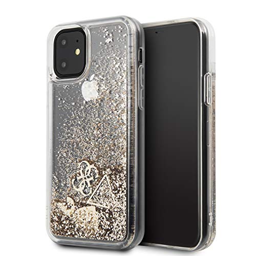 Guess GUHCN61GLHFLGO Cover Hülle aus der Glitter Hearts Collection Serie für das iPhone 11, Gold