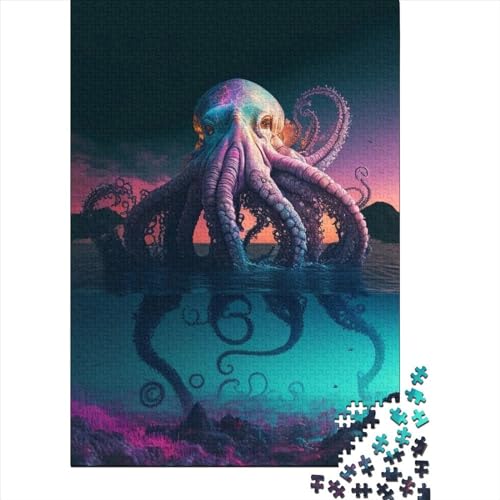 1000-teiliges Puzzle für Erwachsene, Oktopus-Monster, für Erwachsene, Puzzle mit 1000 Teilen für anspruchsvolles Puzzlespiel und Familienspiel, 75 x 50 cm