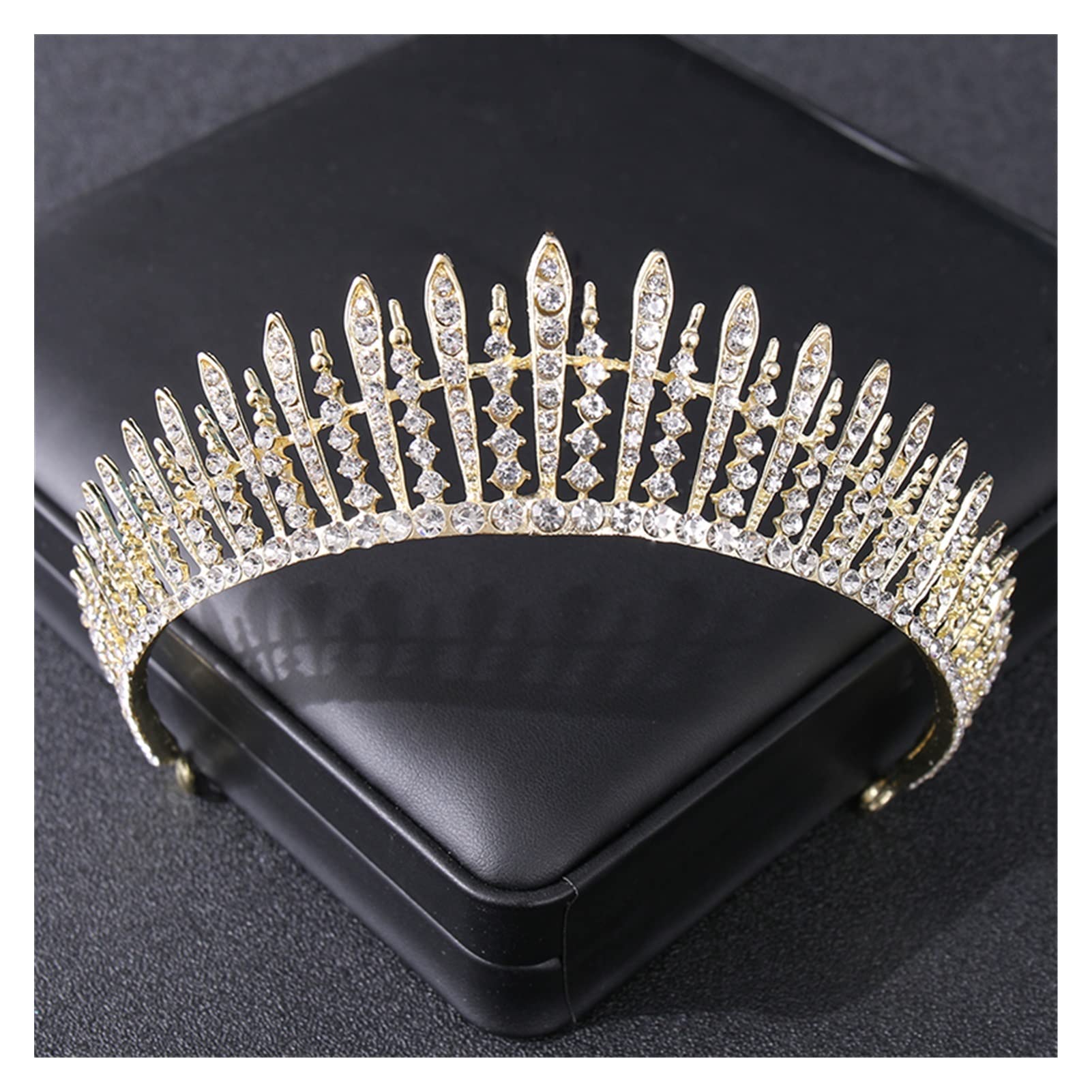 AIHEDOUJ Strass Braut Tiaras und Krone Hochzeit Haarschmuck Brautkrone Silber Farbe Hochzeit Kristall Tiara Kopfschmuck Stirnbänder