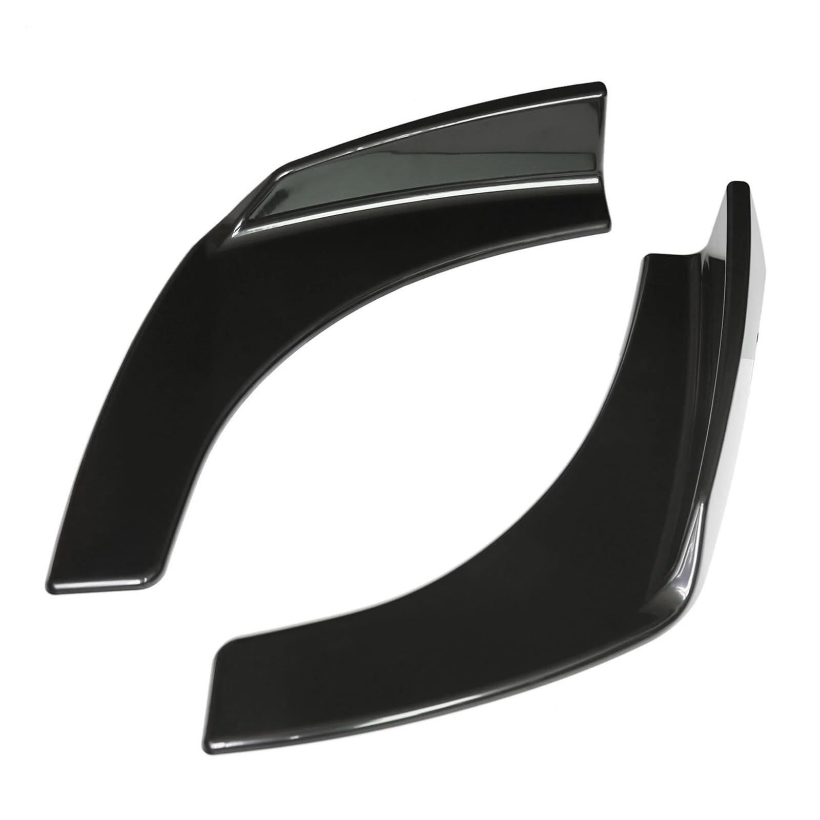 Frontspoiler Lippe 2 STÜCKE Universal Frontstoßstange Lip Splitter Diffusor Winglets Für Auto Auto Stoßstange Splitter Spoiler Anti Scratch Protector Frontstoßstange Spoiler(Glossy Black)