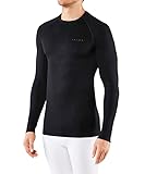 FALKE Herren Maximum Warm Funktionsshirt Langarmshirt Funktionsgarn Schwarz Weiß Atmungsaktive Unterwäsche zum Sport sehr warm schnelltrocknend für kalte bis sehr kalte Temperaturen 1 Stück