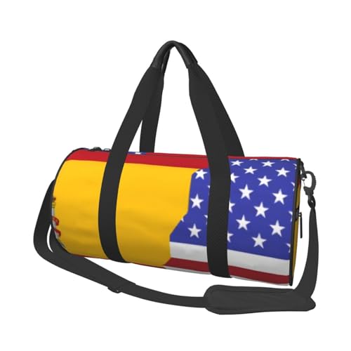 Robuste Reisetasche mit Engelsflügeln, geräumige und stilvolle Tasche für alle Ihre Reisebedürfnisse, Amerikanische Spanien-Flagge, Einheitsgröße