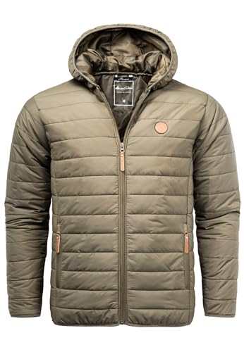 Amaci&Sons Herren Steppjacke Outdoor Basic Patch Kapuzen Jacke 9102 Olive L