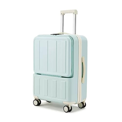 KJZQXYX Erweiterbares Gepäck mit Spinnerrädern, Koffergepäck mit Spinnerrädern, USB-Ladeanschluss, TSA-Zahlenschloss (blue 24inch)