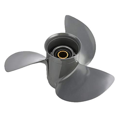 Jodriva 11 1/4x13 3-Blatt-Außenbordboot-Propellermotoren Marinepropeller Aluminiumlegierung 35-60 PS 58130-ZV5-012AH Grau Propeller für Außenbordmotoren