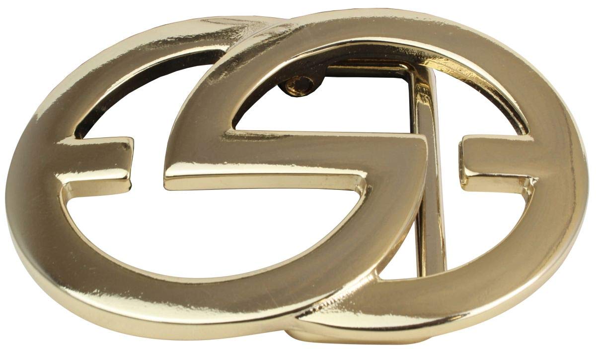 BELTINGER Gürtelschließe Emil 4,0 cm | Buckle Wechselschließe Gürtelschnalle 40mm Massiv | Druckknopf-Gürtel bis 4cm | Gold Glänzend