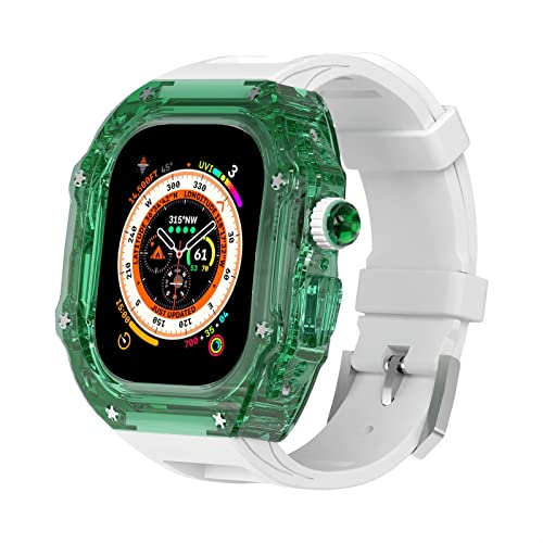 TONECY Armband für Apple Watch Ultra 49 mm, Serie 8, 7, 6, 5, 4 SE, Band, Armband, MOD-Kit, robuste Schutzhülle (Farbe: G, Größe: 44/45 mm)