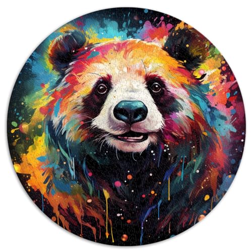 Puzzle für Puzzle Neon Panda bunt Erwachsene 1000 Teile Puzzle Geschenke 26,5x26,5 Zoll Lustige Puzzles Weihnachtsgeburtstagsgeschenke