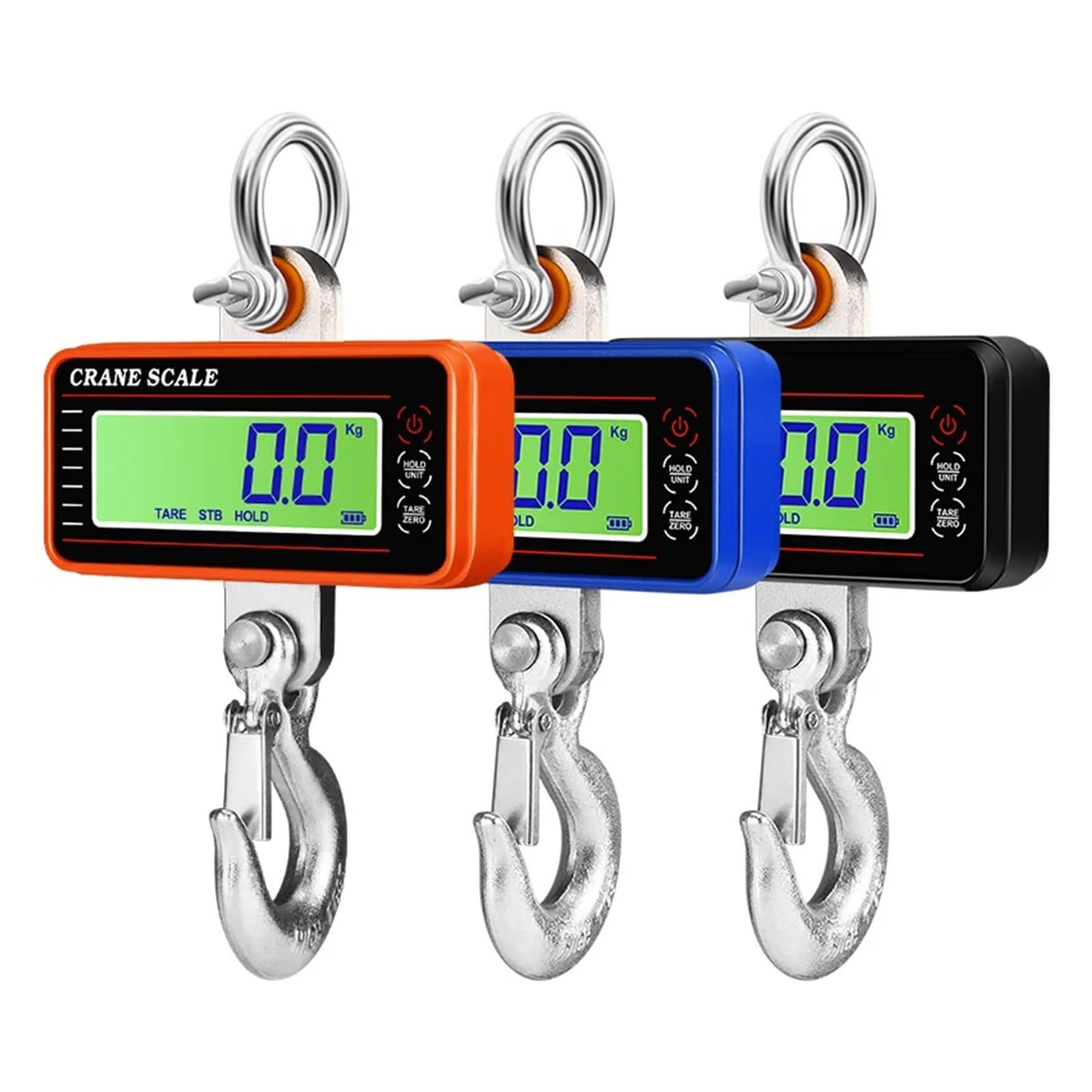 Industriekranwaage, 1500 kg/500 kg digitale Kranwaa, 20 m Fernbedienung, 1000 kg schwere Hänwaa, LCD-Industrie-Hakenwaa, weiß, N/lb/kg,Messgeräte(1500kg Orange)