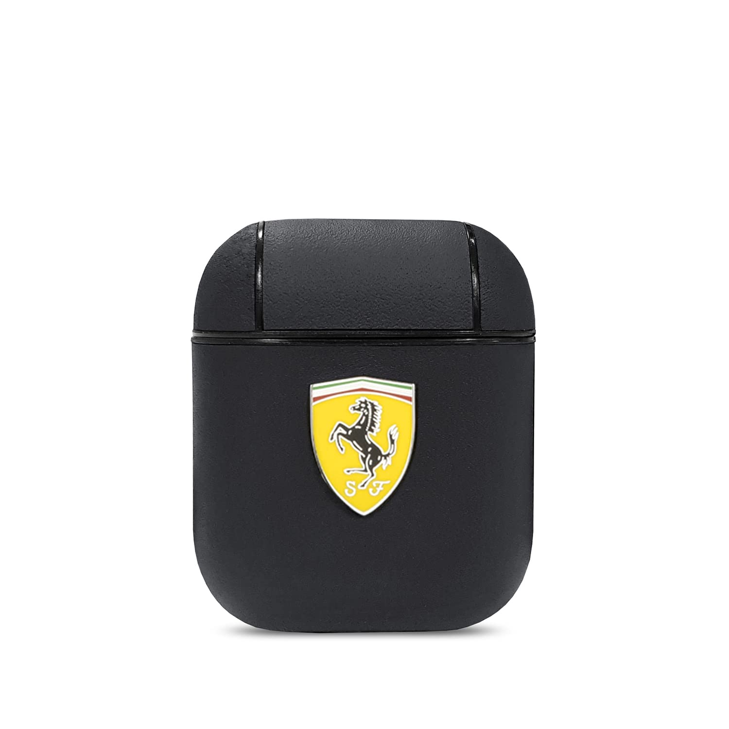 Ferrari FESA2LEBK Hülle für Airpods Schwarz On Track Leder