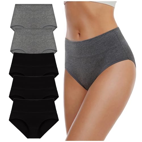 CSHE 5er Pack Unterhosen Damen Baumwolle Seamless Slips Nahtlos Hipster Damen Unterwäsche Sexy Hohe Taille Panties XS-3XL