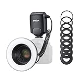 Godox ML150II Makro Ringblitz - Perfektes Licht für Makrofotografie - t 4xAA Alkaline-Batterien - Einstellbare Helligkeit - Hohe Leitzahl GN12