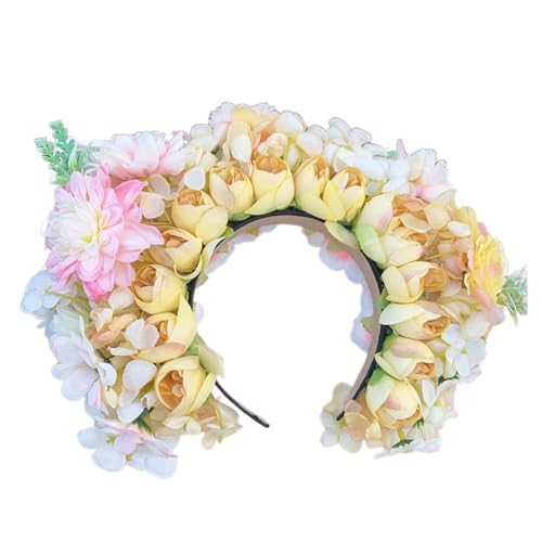 TWEW Brautgirlanden, Blumenkrone, Hochzeit, Blume, Stirnband, Strandkranz, Haarband, Haarschmuck, Kopfreif, Requisiten für Frauen