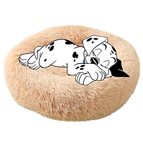 Rysmliuhan Shop hundebett kleine Hunde hundebett Grosse Hunde Katzen Donut Bett Donut Hundebett Luxus Hundebett Hundekomfortbett Haustiernest Champagne,80cm/31.5in