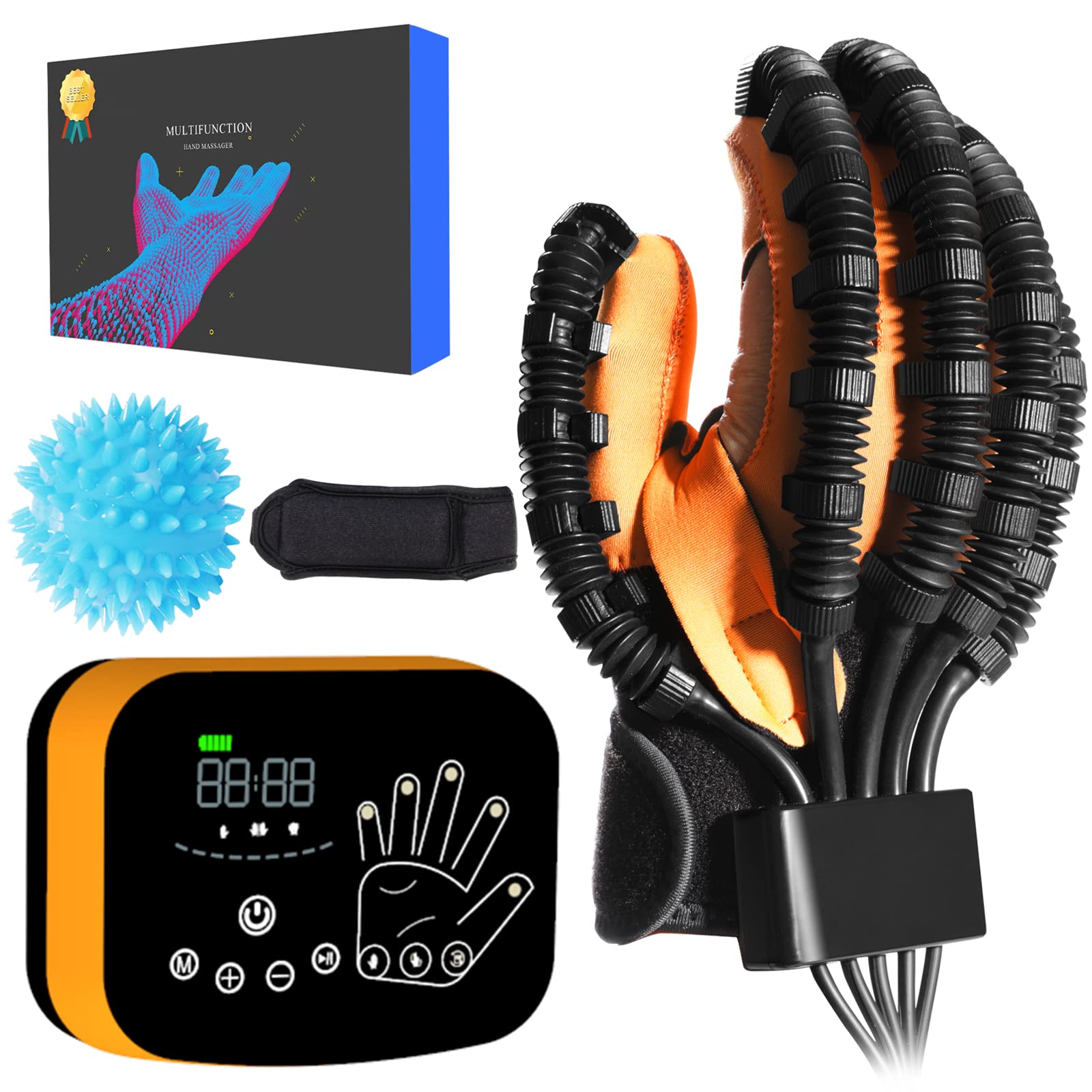 EMFOCU Hemiplegie-Fingerrehabilitationstrainer Handrehabilitations-Roboterhandschuhe für Schlaganfall ， Lindert Ermüdungskrämpfe der Finger