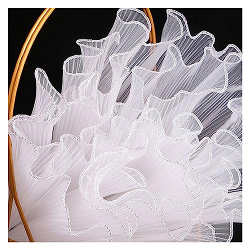 Blumenstrauß-Wickelpapier 4 m, handgefertigt, Netzstoff, Perlenkante, Blumenverpackung, Netzgarn, Verpackung, Spitze, Papier, Blumenstrauß, Rolle, Wellengarn, Hochzeit, Party, Floristenverpackung Blum