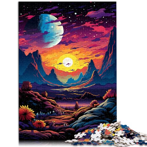 Puzzle für farbenfrohe psychedelische Fantasiewüste, 1000-teiliges Puzzle für Erwachsene, Holzpuzzle als Geschenk für die ganze Familie, 1000 Teile (50 x 75 cm)