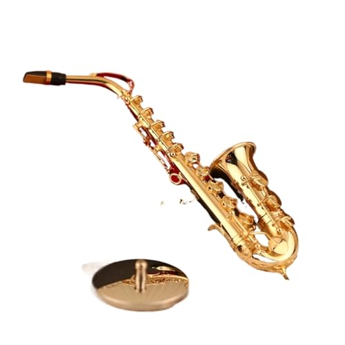 Mini-Musikinstrument-Ornamente Altsaxophon Mikroinstrument Mini süße Dekoration kreative Modell Handwerk einzigartige Accessoires tragen Saxophon (Size : 16)