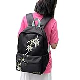 Student Schulrucksack Frau Große Kapazität Laptop Rucksack Mann Casual Daypacks Asiatischer Bambus Rucksack Reiserucksack