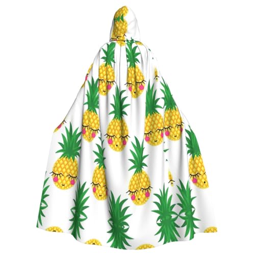 YQxwJL Pineapple1 bedruckter langer Umhang mit Kapuze, Unisex, mit Kapuze, Halloween, Weihnachten, Kostüme, Partyumhang