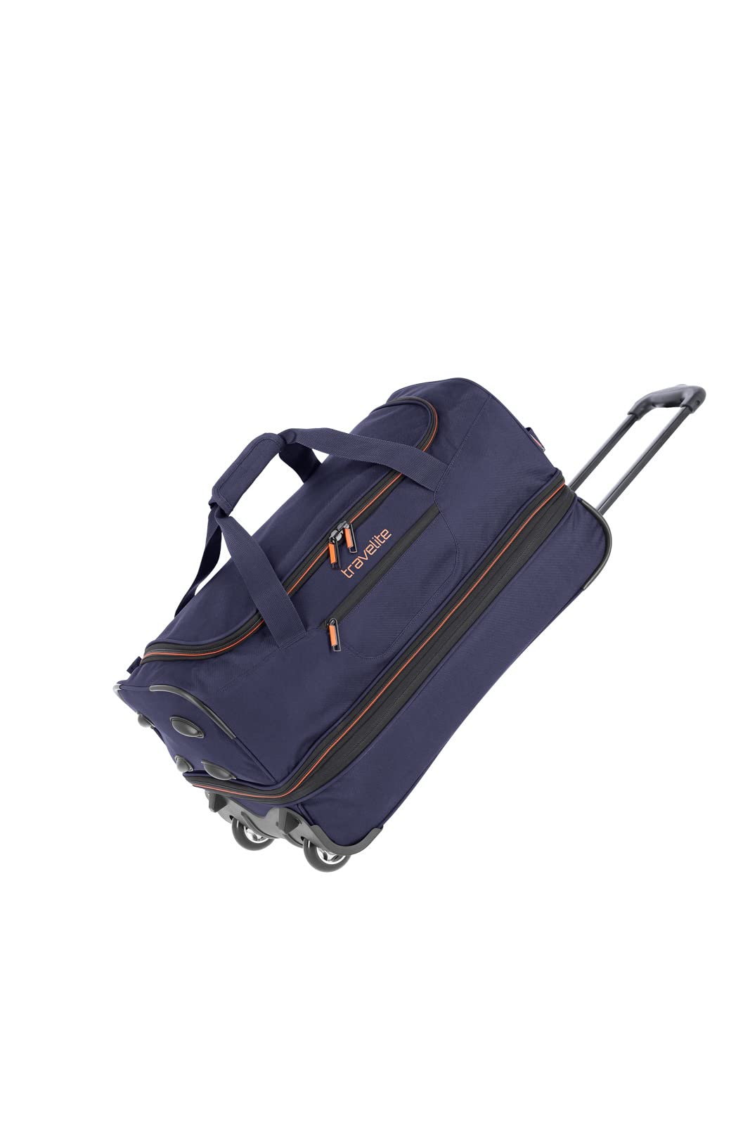 travelite Trolley Reisetasche mit Rollen klein, erweiterbar, BASICS, Weichgepäck Rolltasche mit Dehnfalte, 55 cm, 51 - 64 Liter