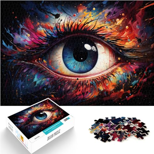 Puzzle zum Stellen Sie sich vor, bunte Augen. Puzzle 1000 Teile. Holzpuzzle. Familienspiel zum Stressabbau. Schwieriges Herausforderungspuzzle 1000 Teile (50 x 75 cm)