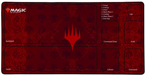 Konix Magic The Gathering XL Mauspad 70 x 35 cm für Desktop PC Gaming - rutschfeste Unterseite aus Gummi - Rot