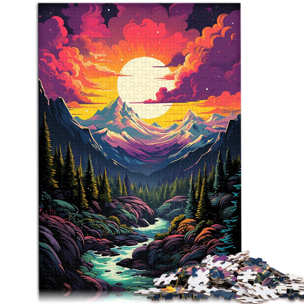 Puzzle zum Verschenken, farbenfrohes Rocky-Mountains-Puzzle für Erwachsene, 1000-teiliges Holzpuzzle, schwierig und anspruchsvoll, 1000 Teile (50 x 75 cm)