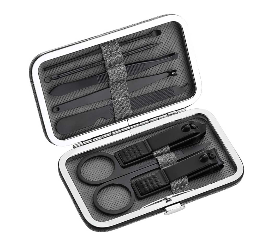 BONAD Zehennagelknipser 8 stücke Nagel Cliper Set Portable Edelstahl Professionelle Schere Anzug Nagel Werkzeuge Box Trimmer Grooming Maniküre Cutter Kits Nagelknipser-Set