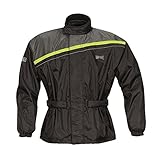 GERMAS 933.05-54-XL Motorrad Regenjacke DOUGLAS, Schwarz/Fluogelb, Gr. XL