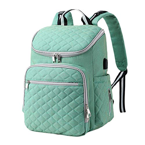 Baby Wickelrucksack Wickeltasche Multifunktional Mama Rucksack Wasserdicht Windelrucksack Babytasche Für Mama Und Papa Blassgrün 28 * 14 * 37CM