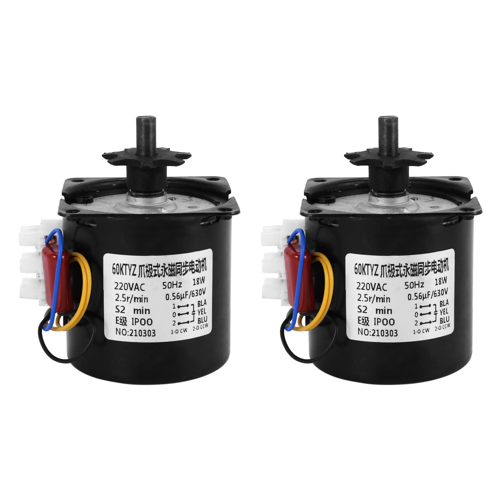 Naugan 2X 220V AC Eier Wender Motor Inkubator Motor Reversible Getriebe Motor für Die Meisten Inkubator 2.5R / Min