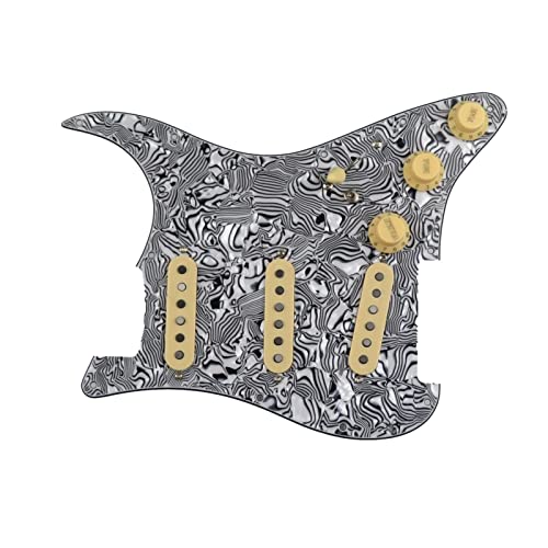 Geladenes Gitarren-Pickguard Pickups Gitarre Alnico 5 Pickups SSS. Single Coils Pickups Geladene Pickguard/Gelbe Pickup-Abdeckungen (Color : 20)