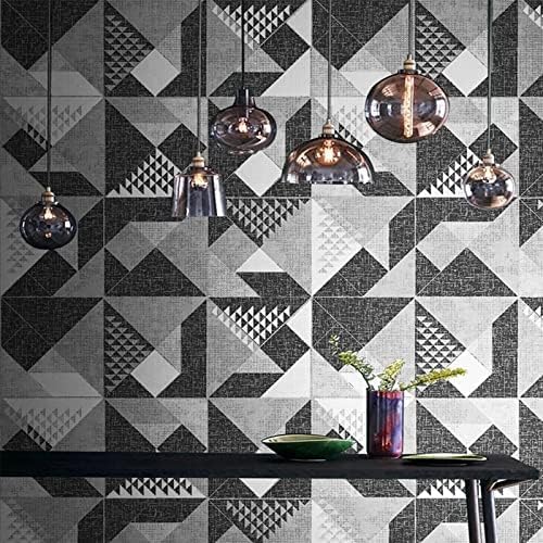 XLMING Kreativ Abstrakt Geometrisch Schwarz Und Weiß Küche Esszimmer Arbeitszimmer Wohnzimmer TV Hintergrund Wand 3D Tapete-200cm×140cm