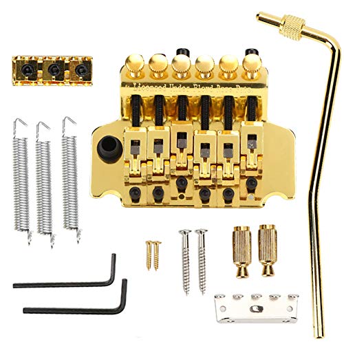 RiToEasysports E-Gitarre Tremolo-Brückensystem mit Doppelverriegelung Kompatibel mit E-Gitarre im ST-Stil(Gold)