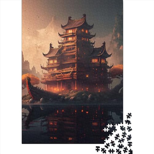 Puzzle für Erwachsene, chinesische Landschaft, Puzzle für Erwachsene, 1000 Teile, Holzpuzzle für Erwachsene und Jugendliche ab 12 Jahren, Lernspiele für Erwachsene, Größe: 75 x 50 cm