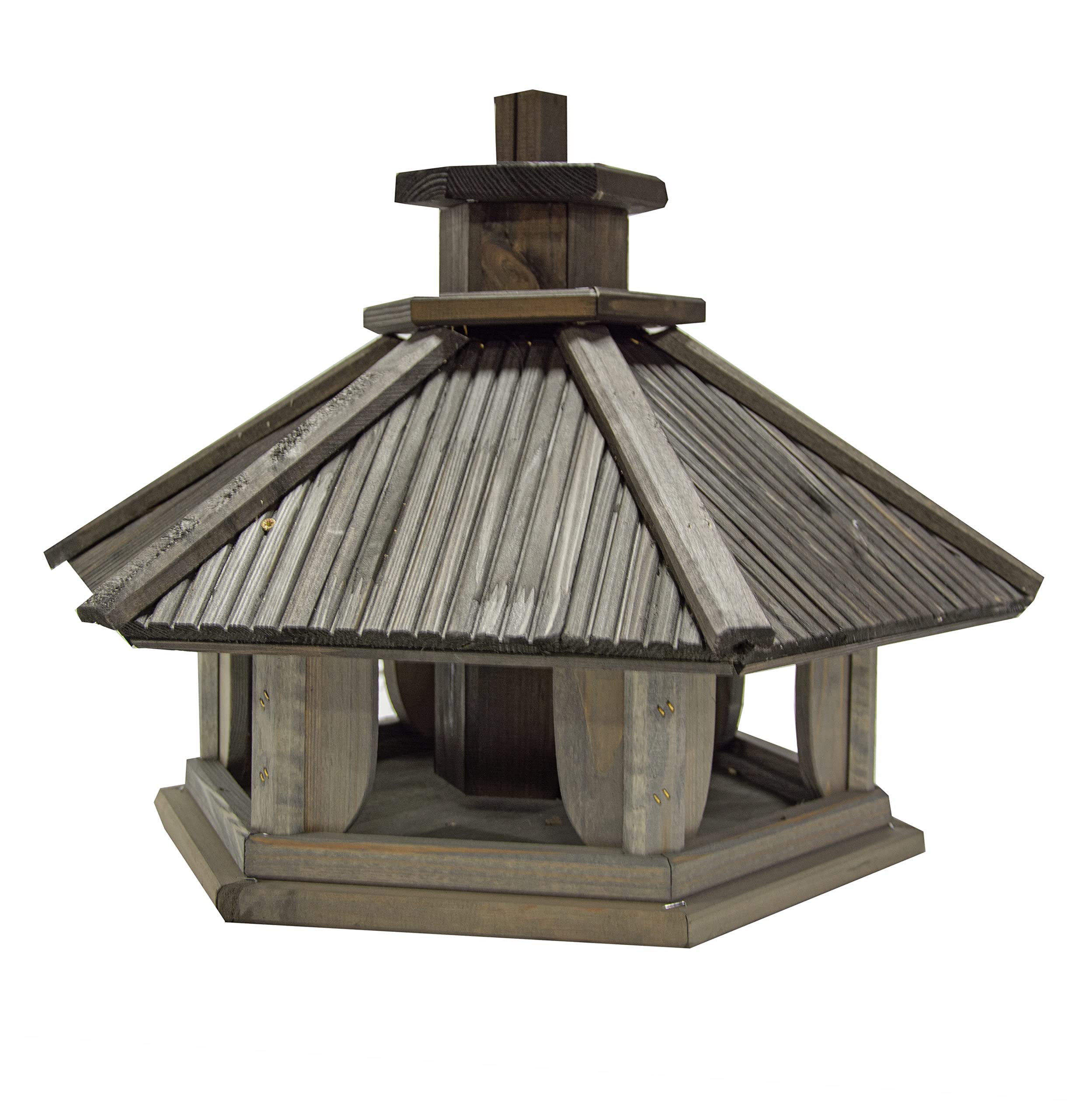 Vogelhaus zum Aufhängen - Vogelfutterhaus ohne Ständer - Futterhaus für Vögel - Vogelhäuser aus Holz - robuster Vogelhäuschen für Garten und Balkon - 41,5x43,5x37,5 cm