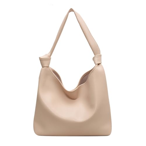 ohodhmnu Damen-Tragetasche, weiche Tasche mit verstellbarem Schultergurt, lässige Handtasche, stilvolle Tasche, einfarbig, für den täglichen Gebrauch für Mädchen, beige, 11.6 inches