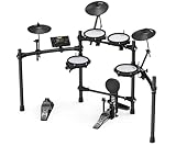 NUX DM-210 Digitales Drumkit, digitales Drumset mit Mesh Heads (Dual-Triggering-Technologie, Aux-In, Bluetooth, Coach-Funktion, USB-Anschluss für MIDI und Sound-Library, Kopfhörerausgang), Schwarz