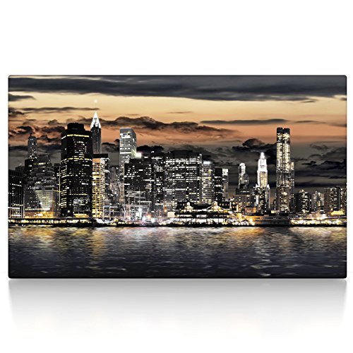 CanvasArts Manhattan Skyline - Leinwand Bild auf Keilrahmen - New York (80 x 50 cm, Leinwand auf Keilrahmen)