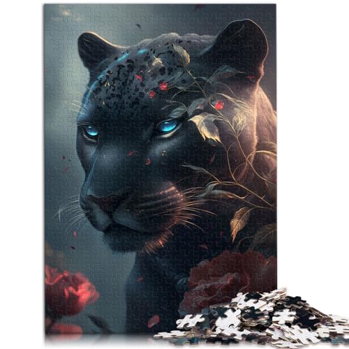 Puzzles zum Verschenken, Black Panther Fantasy Puzzles für Erwachsene, 1000 Teile, Holzpuzzles für Familienspaß und Spieleabende, 1000 Teile (50 x 75 cm)