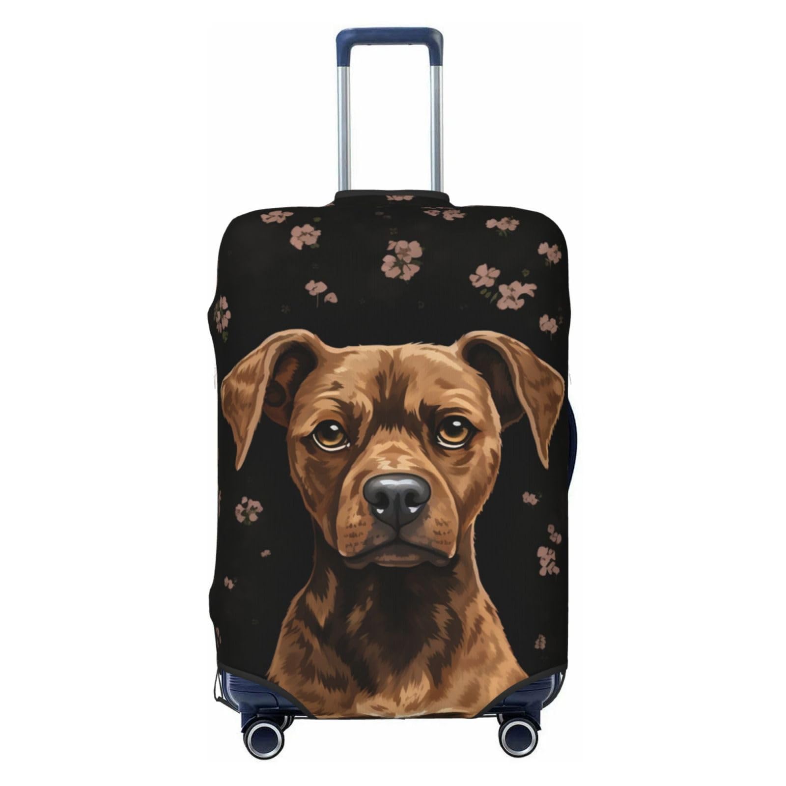 CSGJMYGS Reisegepäckabdeckung, elastisch, waschbar, modisch, kratzfest, braun, Hundekoffer-Schutz, passend für 45,7 - 81,3 cm Gepäck, Schwarz , XL