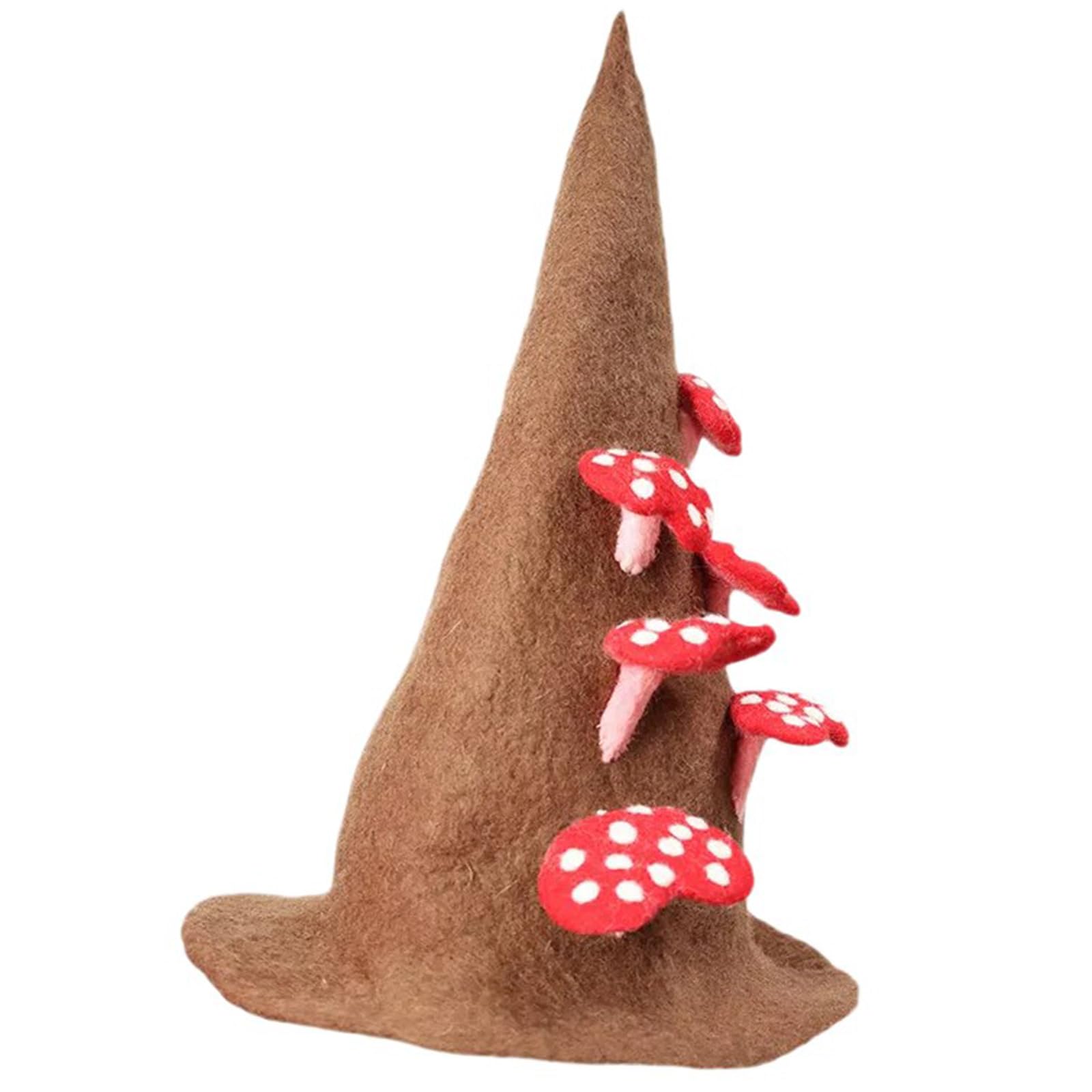 Uitndvyte Bezaubernde Wollmütze, Pilz-Kostüm, Accessoire für Halloween-Party, einzigartiger 3D-Hornhut, modisches Accessoire