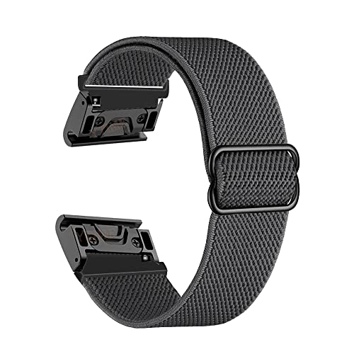 BANDKIT 26 mm Nylon-Schlaufen-Uhrenarmband für Garmin Fenix 5X Uhr, schnell anzubringen, Armband für Garmin Fenix 5, Fenix5 Plus, 22 mm, 22 mm, Achat