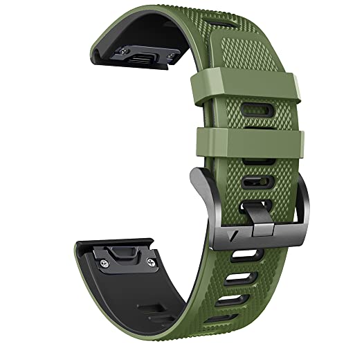 BANDKIT 22 x 26 mm Silikon-Smartwatch-Armband für Garmin Fenix 7 7X 5/5X Plus 6/6X Pro Enduro Armband Schnellverschluss-Armbänder Correa, 26mm For Fenix 5X 5XPlus, Achat